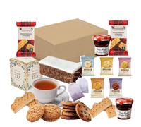 Traditional English Tea Gift Set Afternoon Tea Hamper Contains Bonne Maman Jam, Tea, Biscuit Packs, Shortbread Fingers, Cake in a Box