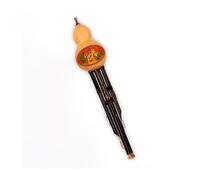 Traditional Ethnic Cucurbit Musical Instrument Detachable Three-tone Cucurbit With Chinese Knot Professional Hulusi (Color : 01, Size : D key)