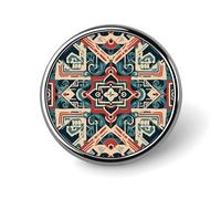 Traditional Ethnic Patterns Badge Holder Personalized Metal Button Pin Fashion Round Badge with Pattern Pin DIY Button Badges Exquisite Brooch Crafts Gift Clothes Decorative Pins