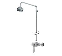 Traditional Exposed Manual Valve Rigid Riser Shower Set Chrome Balterley Silver One Size