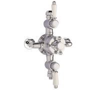 Traditional Exposed Triple Thermostatic Shower Valve - 2 Outlets - Chrome Finish - Premium Bathroom Fitting by Balterley
