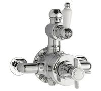 Traditional Exposed Twin Thermostatic Shower Valve, 1 Outlet, Chrome Finish - Luxury Bathroom Fittings by Balterley