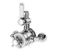 Traditional Exposed Twin Thermostatic Shower Valve with Single Outlet, Durable Brass Body, Polished Chrome Finish - Balterley