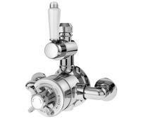 Traditional Exposed Twin Thermostatic Shower Valve With Single Outlet, Durable Brass Body, Polished Chrome Finish - Balterley