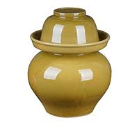 Traditional Fermentation Pottery Pot Jar, Crock Jar Stoneware Pot, Water Sealed Lid In Brown Fermenting, for Food Serving or Storage, Not for Cooking