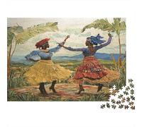 Traditional Festival Jigsaw Puzzles Women Dancing in The Scenery of Guyana Challenge Toy Educational Games Home Decoration for Adults& Teenager Age 14 Years Up 1000pcs (75x50cm)