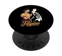 Traditional Filipina Pride Woman Costume Heritage Culture PopSockets Adhesive PopGrip