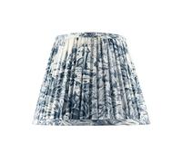 Traditional Floral Tapered Lamp Shade in Navy Midnight Blue and White | 25cm Diameter | Faux Silk Inner Lining by Happy Homewares