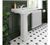 Traditional Full Pedestal 1 Tap Hole Bathroom Basin White Gloss Bathroom
