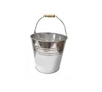 Traditional Galvanised Strong Steel Metal Small Large Bucket With Wooden Handle 10L Bucket