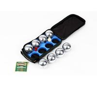 Traditional Garden Games Boules Set - 8 x 73mm Chrome-Plated Steel Balls with Wooden Jack, Measuring String & Canvas Carry Bag - Classic Petanque Game for Outdoor Play - Age 14+