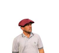 Traditional Gaucho Beret. Handwoven with Cotton Thread. Design Made in Argentina., Bordeaux, One size