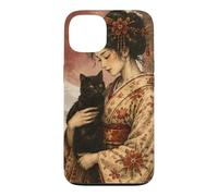 Traditional Geisha with Black Cat and Torii Gate Vintage Art Case for iPhone 13
