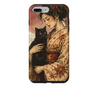 Traditional Geisha with Black Cat and Torii Gate Vintage Art Case for iPhone 7 Plus/8 Plus