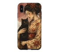 Traditional Geisha with Black Cat and Torii Gate Vintage Art Case for iPhone XS Max
