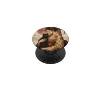 Traditional Geisha with Black Cat and Torii Gate Vintage Art PopSockets Adhesive PopGrip