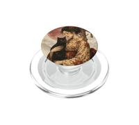 Traditional Geisha with Black Cat and Torii Gate Vintage Art PopSockets PopGrip for MagSafe