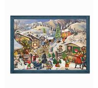 Traditional German large 355x265 Advent calendar - glitter & translucent windows