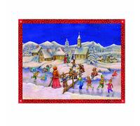 Traditional German large 355x265 Advent calendar - glitter & translucent windows