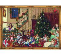 Traditional German large 355x265 Advent calendar - glitter & translucent windows