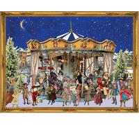Traditional German large 355x265 Advent calendar - glitter & translucent windows