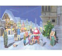 Traditional German large 355x265 Advent calendar - glitter & translucent windows