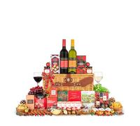 Traditional Gift Basket Hamper - Luxury Christmas Wine & Sweets - Family Celebration Gift