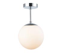 Traditional Glass Globe IP44 Bathroom Ceiling Light Fixture Happy Homewares Silver One Size