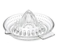 Traditional Glass Lemon Squeezer Manual Citrus Juicer with Handle & Pouring Spout | Clear Glass Fruit Press for Lemon Lime Orange & Grapefruit | Dishwasher Safe Kitchen Juicing Tool 14.5cm