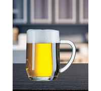 Shop4allsorts Beer tankard Pint Glass - Beer Mug tankard - 1 Pint Traditional Beer - 20oz - Beer Mug with Handle - toughened high Transparency Glass.