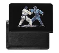 Traditional Gokyo of Kodokan Judo Passport Holder Travel Wallet Cover Case with Card Slot Organiser for Men Women