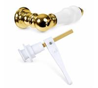 Traditional Gold Ceramic WC Toilet Cistern Lever Flush Handle with Adjustable Lift Arm