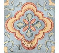 Traditional Gold foil Tile transfers Stickers Peel and Stick-Room Wall Art Decor self Adhesive Vinyl Decals-Kitchen Bathroom backsplash-Vintage Victorian Moroccan Mosaic (Gold 9) Pack of 10