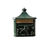 Traditional Green Post Letter Box Victorian Style Large Lockable Mailbox Wall Mounted