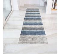 Traditional Grey Blue Hallway Runner Rug ,Extra Long Carpet Runner for Household/Hotel/Stairs/Hall Non-slip Narrow Rugs Kitchen Floor Decor Mats (Size : 60x200cm/2ftx6.6ft)