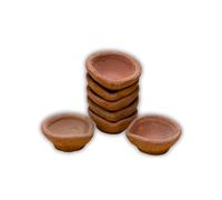 Traditional Handmade Plain Earthen Clay (Mitti) Diya for Diwali, Navratri, Diwali Decor, Home Decoration, Eco-Friendly | 12Pcs Brown
