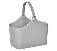 Traditional Handmade Storage Basket with Handles Magazine Rack Faux Leather Grey Elam
