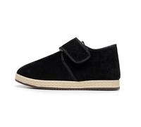 Traditional Handmade Winter Shoes Warm Lined Casual Footwear Non-Slip Sole Durable Comfortable Lightweight Classic Design Cozy Loafer for Daily Wear, black, 9 UK