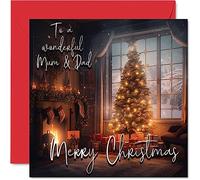 Traditional Happy Christmas Card for Mum or Dad