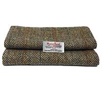 Traditional Harris Tweed Brown Herringbone Pure Wool Woven Fabric with Authenticity Labels (100cm X 150cm)