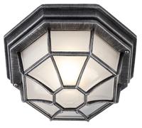 Traditional Hexagonal Die-Cast Aluminium Flush Ceiling Porch Light Fitting Happy Homewares Silver One Size