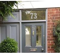 Traditional House Door Number Large 16CM TALL Fanlight Victorian Sticker Frosted Etched Vinyl PG118