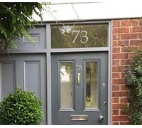 Traditional House Door Number Large 16CM TALL Fanlight Victorian Sticker Frosted Etched Vinyl PG119