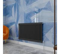 Traditional Household Cast Iron Radiator，Anthracite Horizontal 600X1010mm 2 Column Suitable for Multi-Room Central Heating