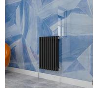 Traditional Household Cast Iron Radiator，Anthracite Horizontal 600X425mm 3 Column Suitable for Multi-Room Central Heating