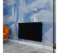 Traditional Household Cast Iron Radiator，Black Horizontal 600X1010mm 2 Column Suitable for Multi-Room Central Heating