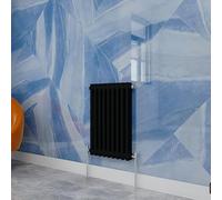 Traditional Household Cast Iron Radiator，Black Horizontal 600X425mm 2 Column Suitable for Multi-Room Central Heating