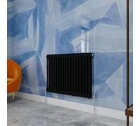 Traditional Household Cast Iron Radiator，Black Horizontal 600X830mm 2 Column Suitable for Multi-Room Central Heating