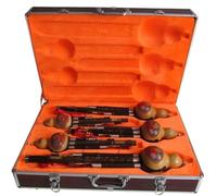 Traditional Hulusi Instrument 5 Pcs/set Professional Hulusi Flute Major F/Major G/B Flat/C/D Minor Key Chinese Cucurbit With Aluminum Case