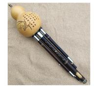 Traditional Hulusi Instrument Black Zhu Flute Hulusi Dual Tone Gourd Flauta C/Bb/G/F Key Calabash Hulusi Folk Music Instruments(Bb)